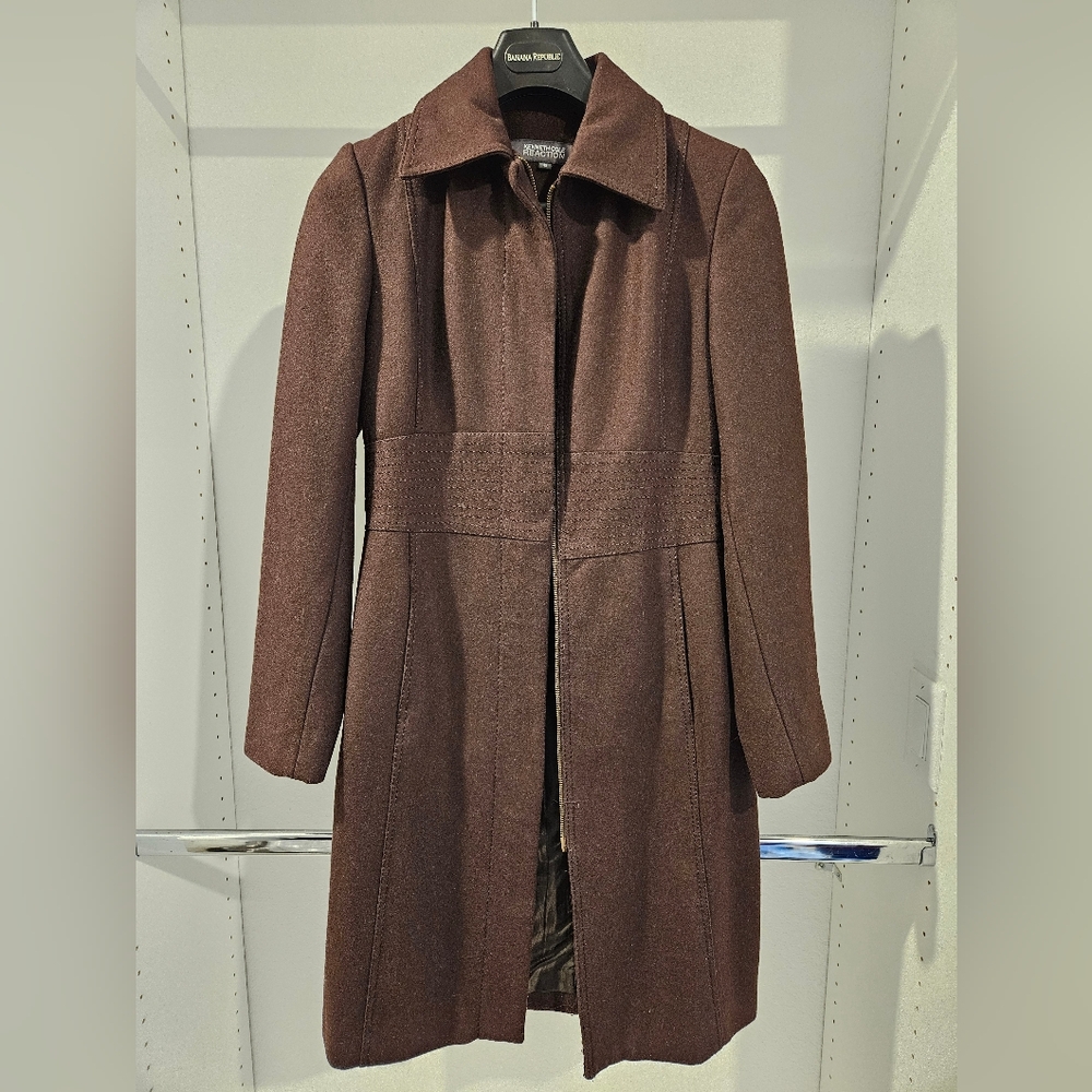 **SOLD**Kenneth Cole Reaction Womens Wool Blend Long Jacket Size 4/6